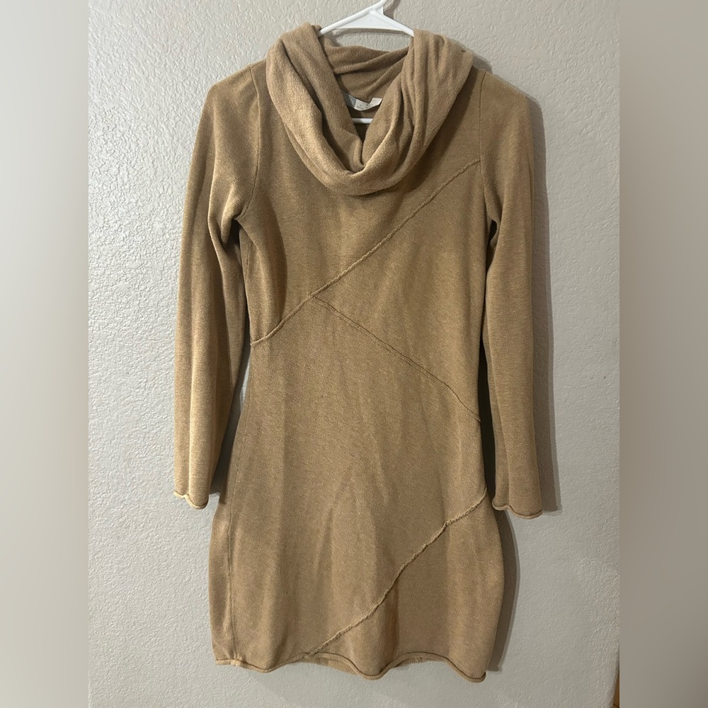 Athleta Tan Cowl Neck Sweater- small